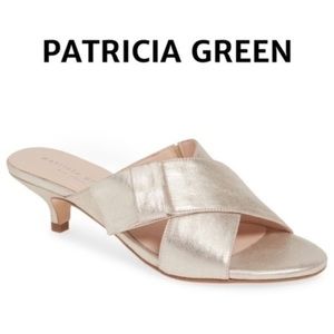 NEW Patricia Green Gold Slide Sandal Size 7